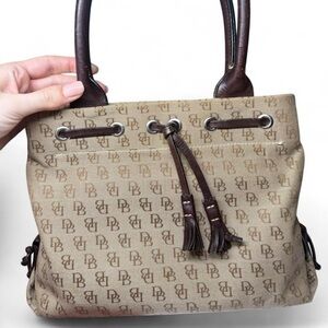Dooney & Bourke Signature Logo Canvas Tassel Tote